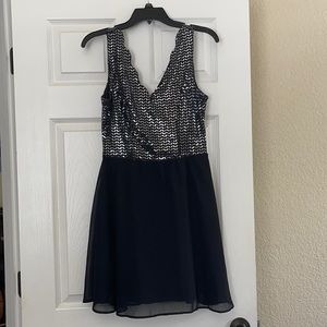 Black and silver cocktail dress